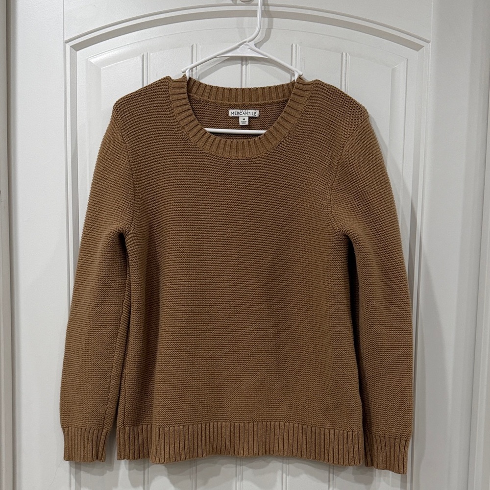 EUC J. Crew Camel Crew Neck Sweater - Picture 2 of 5